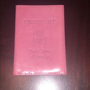 pink USA passport holder